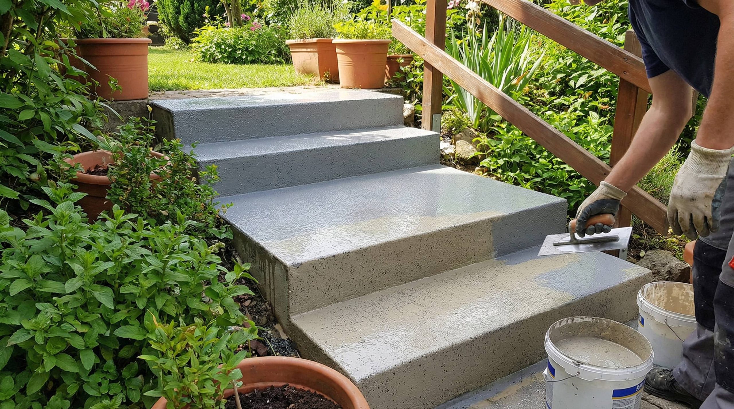 außentreppe sanieren mit flüssiggranit