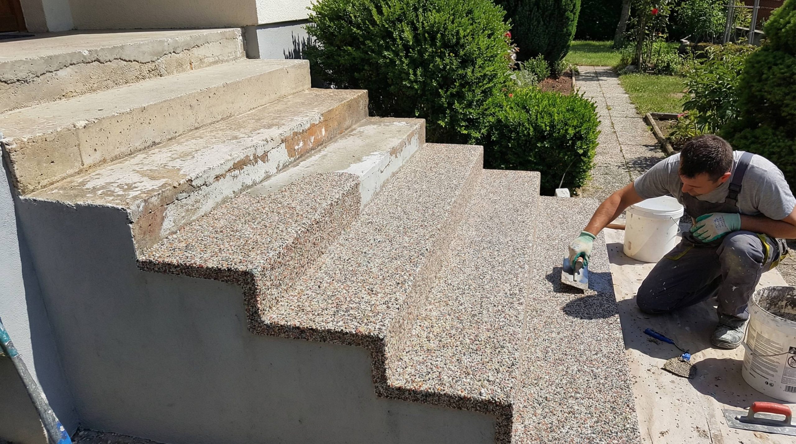 außentreppe sanieren mit flüssiggranit