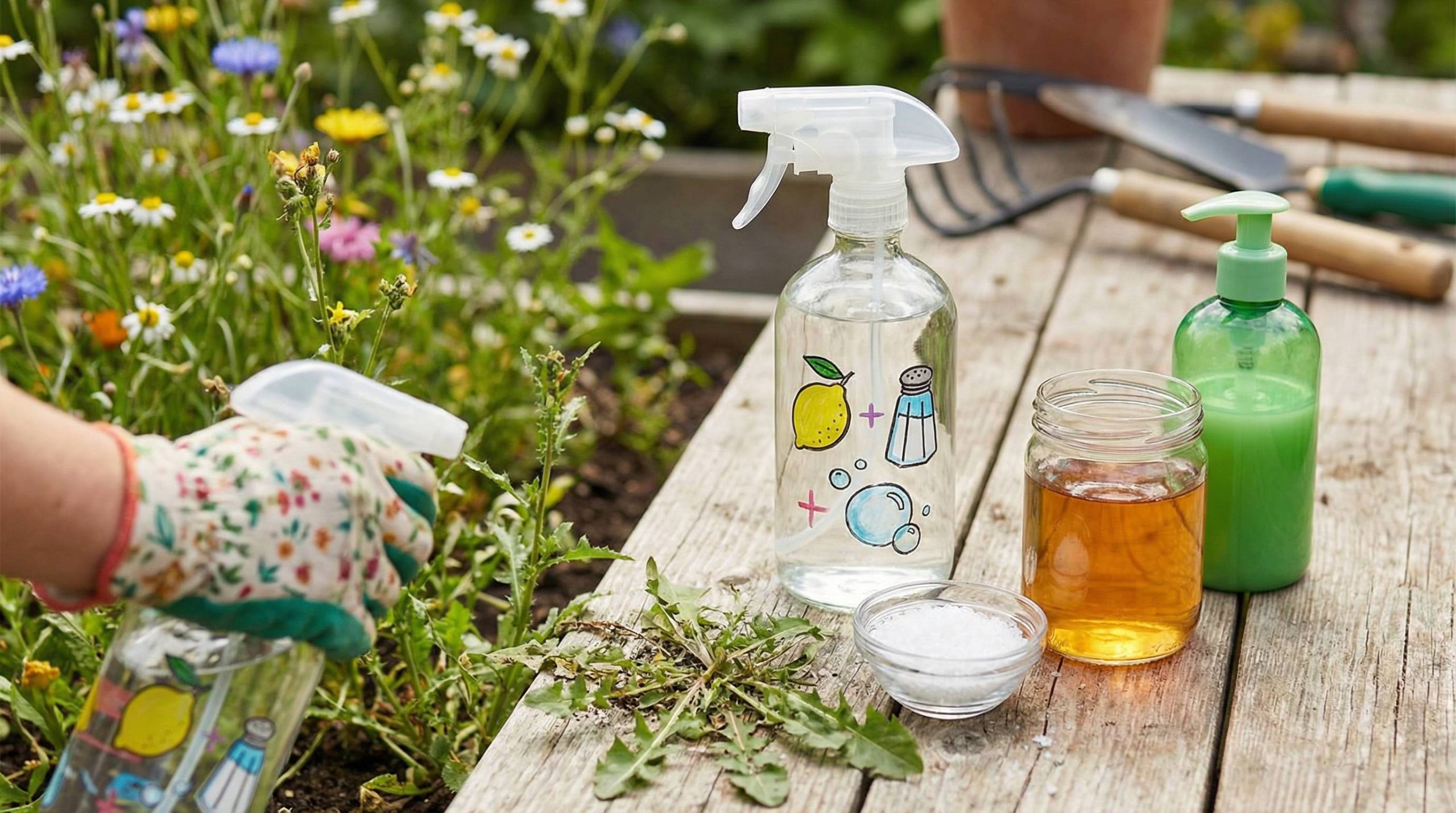 unkrautvernichter essig salz spülmittel